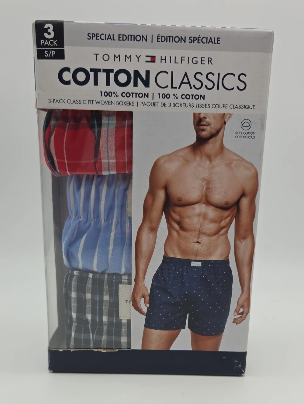 Tommy Hilfiger 3-Pack Cotton Classics Boxers - Red, Blue, Black